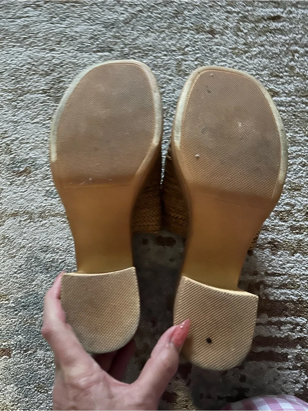 Seychelles Woven Tan Cork Platform Slide Heels - Picture 6 of 6